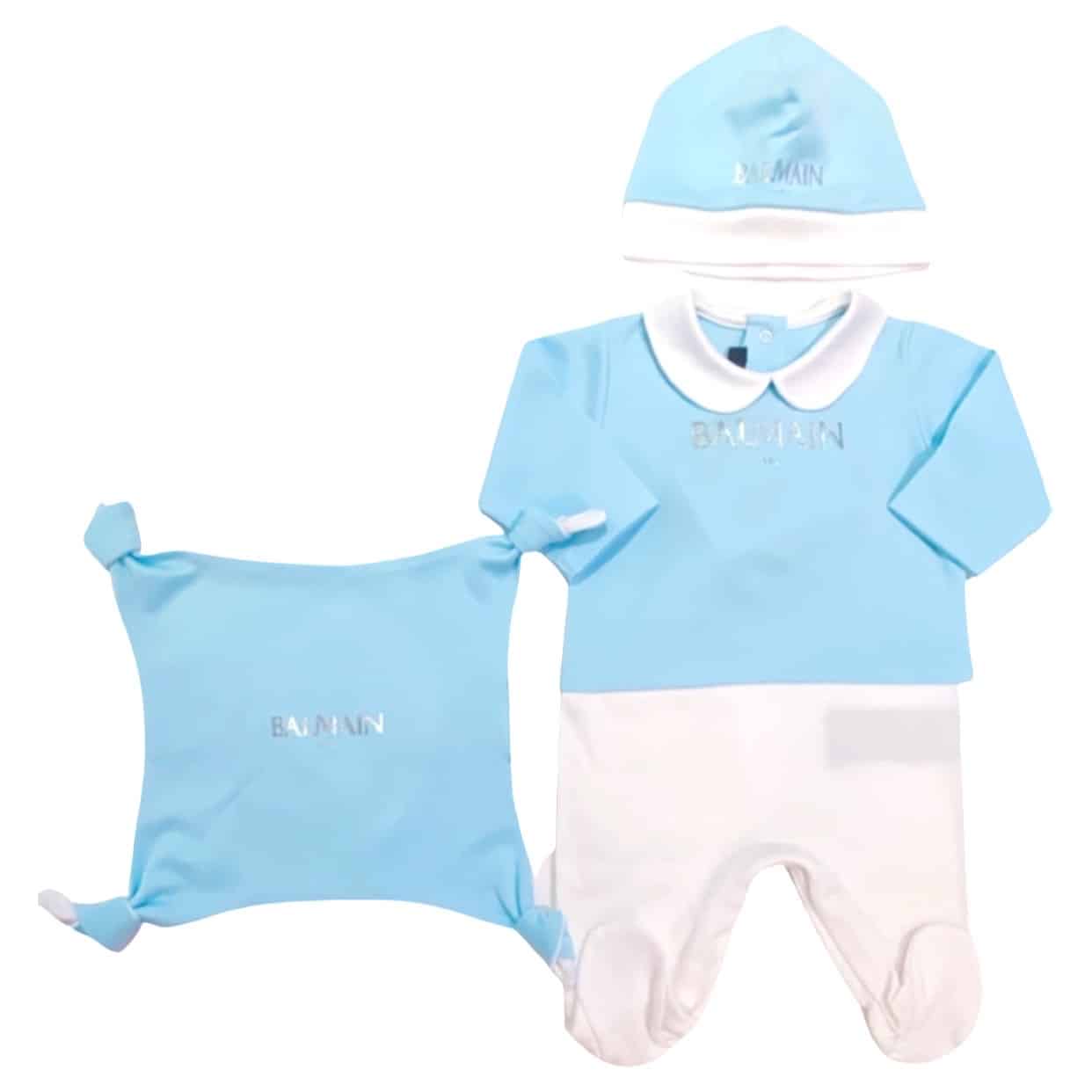 Balmain - Tutina cappello e doudou - Bianco cielo