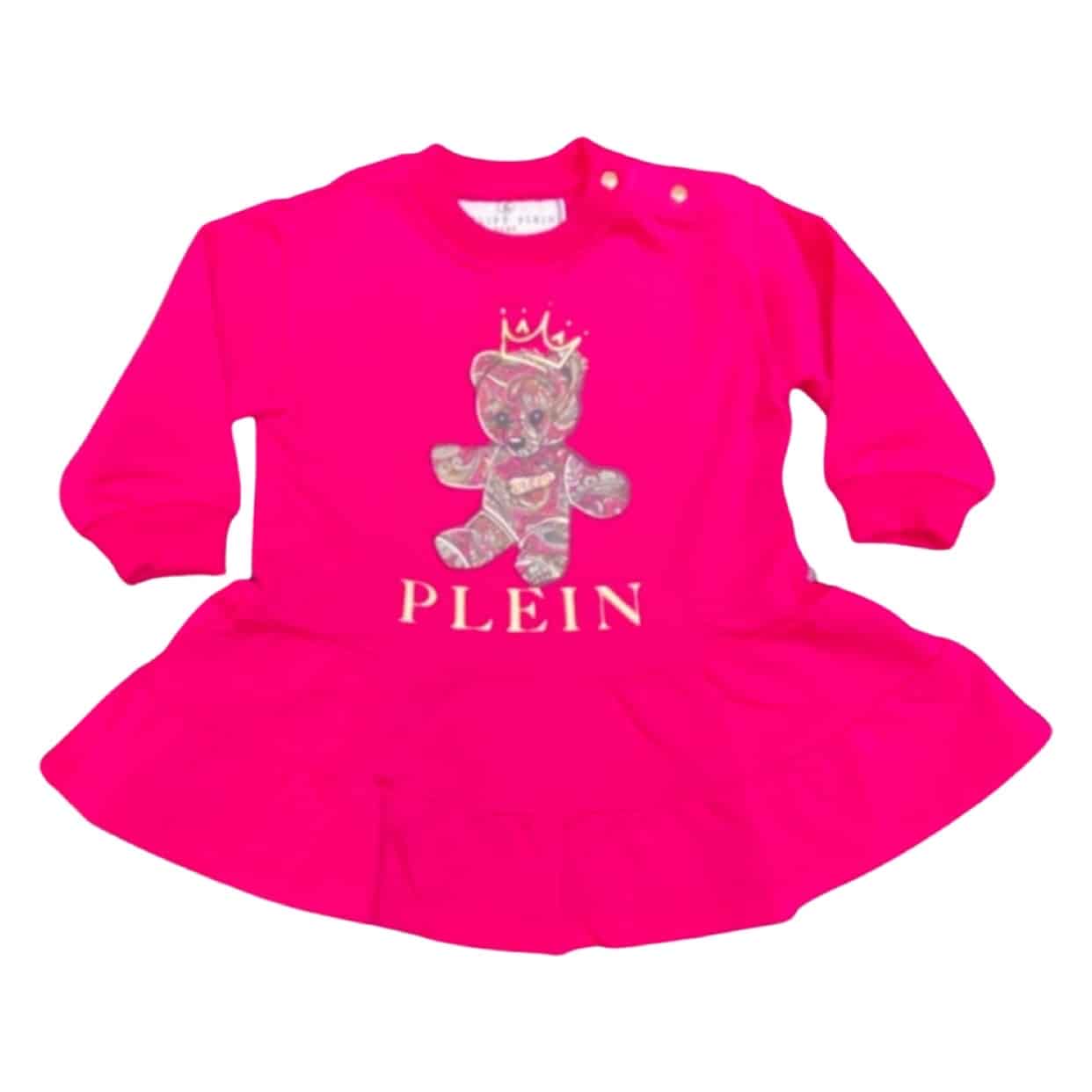 Philipp Plein - Abito con orsetto fantasia - Fucsi