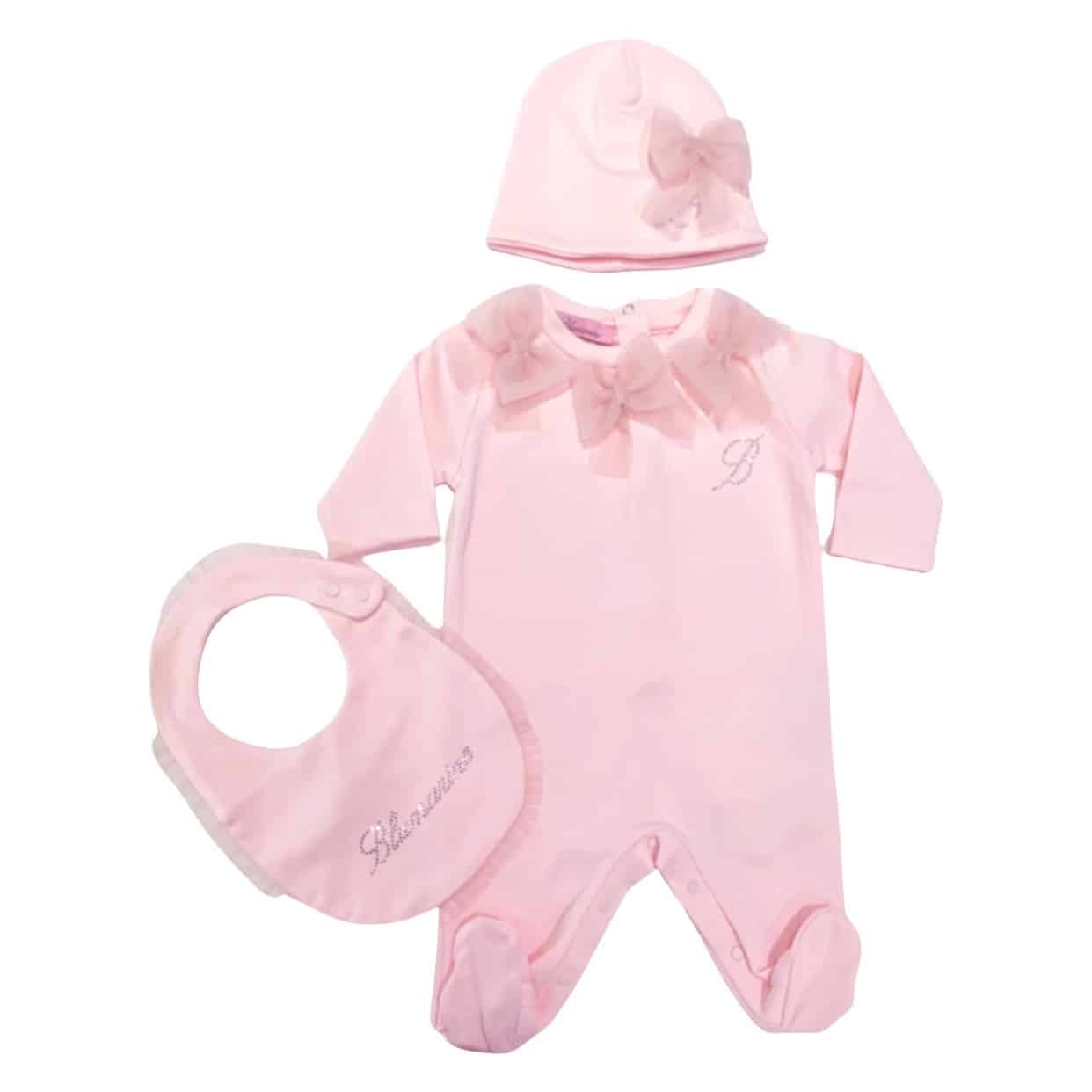 Miss Blumarine - Tutina cappello bavetta - Rosa